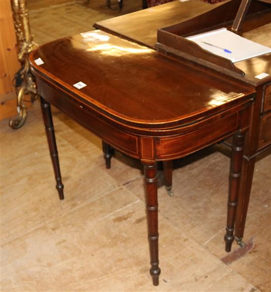 19th Century mahogany card table(-)